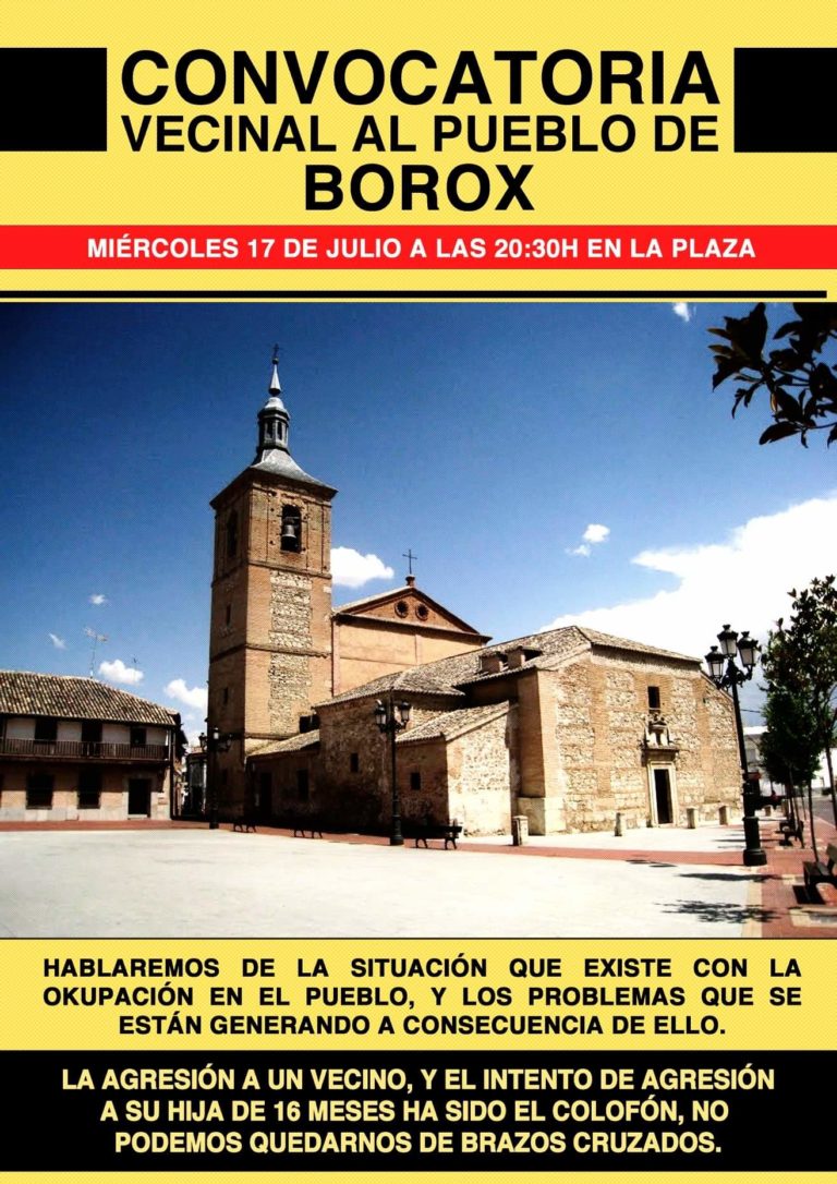 Los vecinos de Borox se unen contra la okupación.