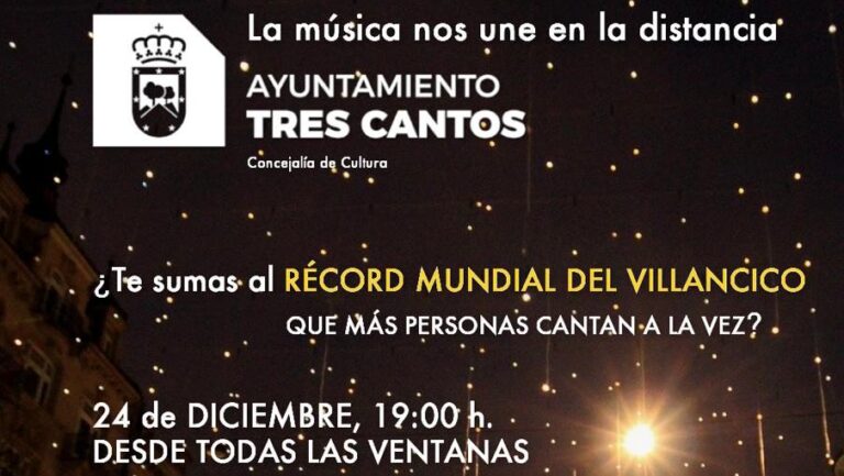 Tres Cantos buscará conseguir el récord mundial de vecinos cantando un villancico el día 24