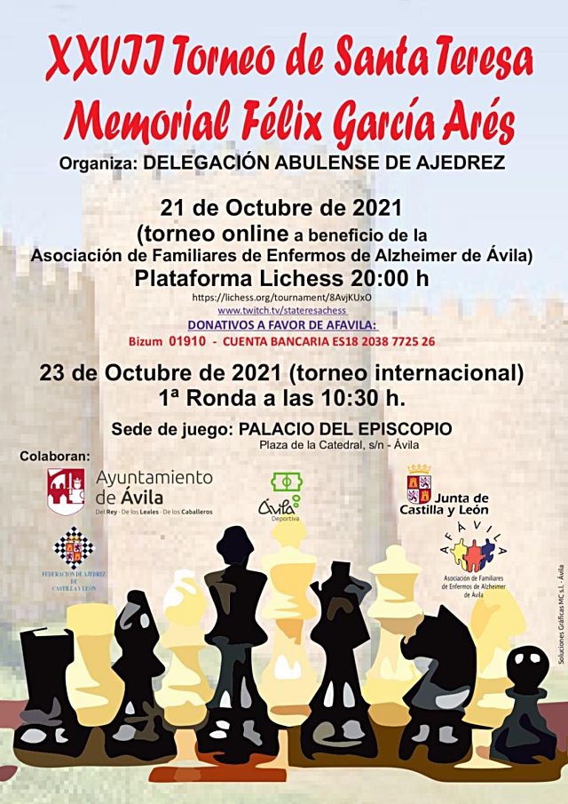 El XXVII Torneo de ajedrez Santa Teresa – Memorial Félix García Arés