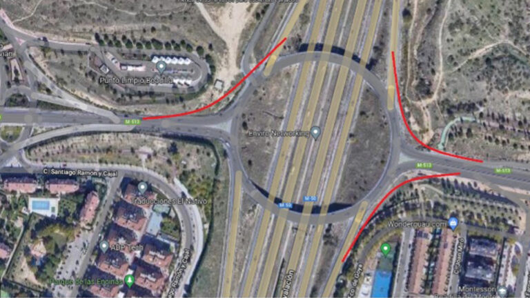 Boadilla aprueba la construcción de tres accesos en la rotonda de la M-50