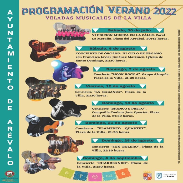 Programación musical de las ´Veladas Musicales de la Villa´ en Arévalo