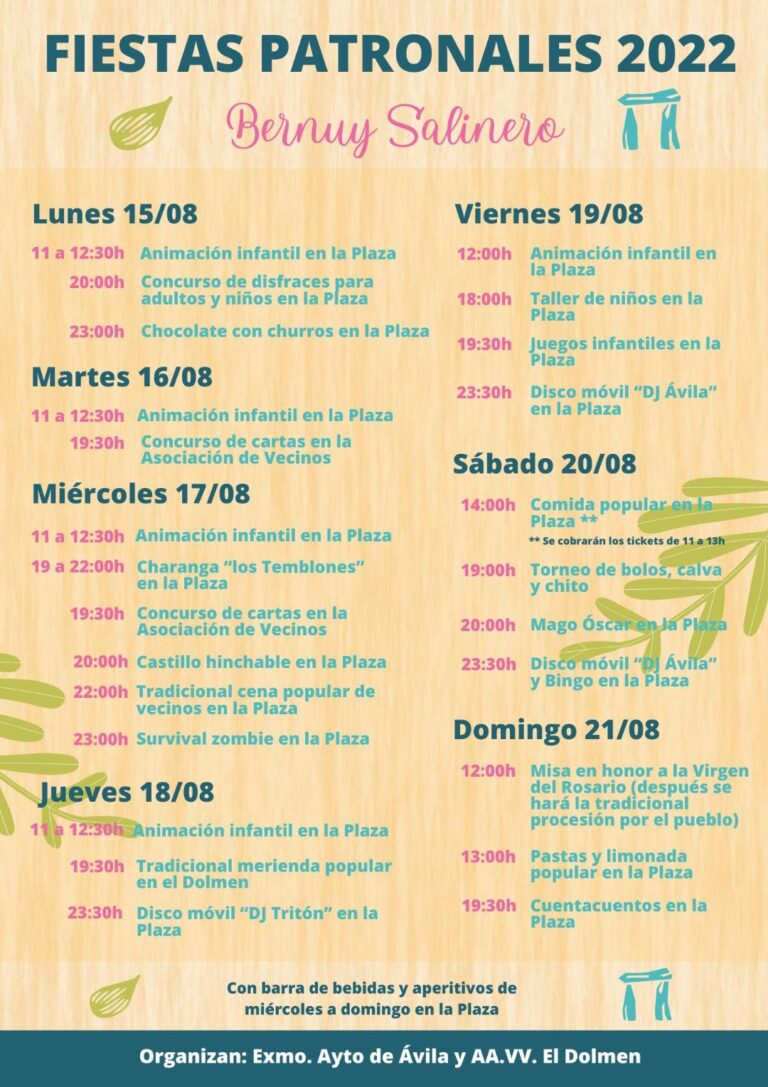 Fiestas patronales en Honor a la Virgen del Rosario en Bernuy Salinero