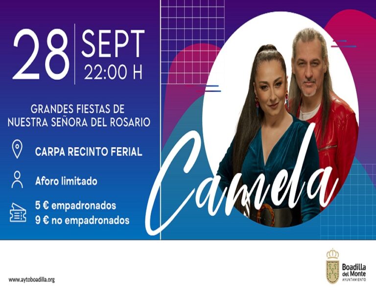 Camela abrirá los conciertos de las fiestas patronales de Boadilla del Monte el próximo 28 de septiembre