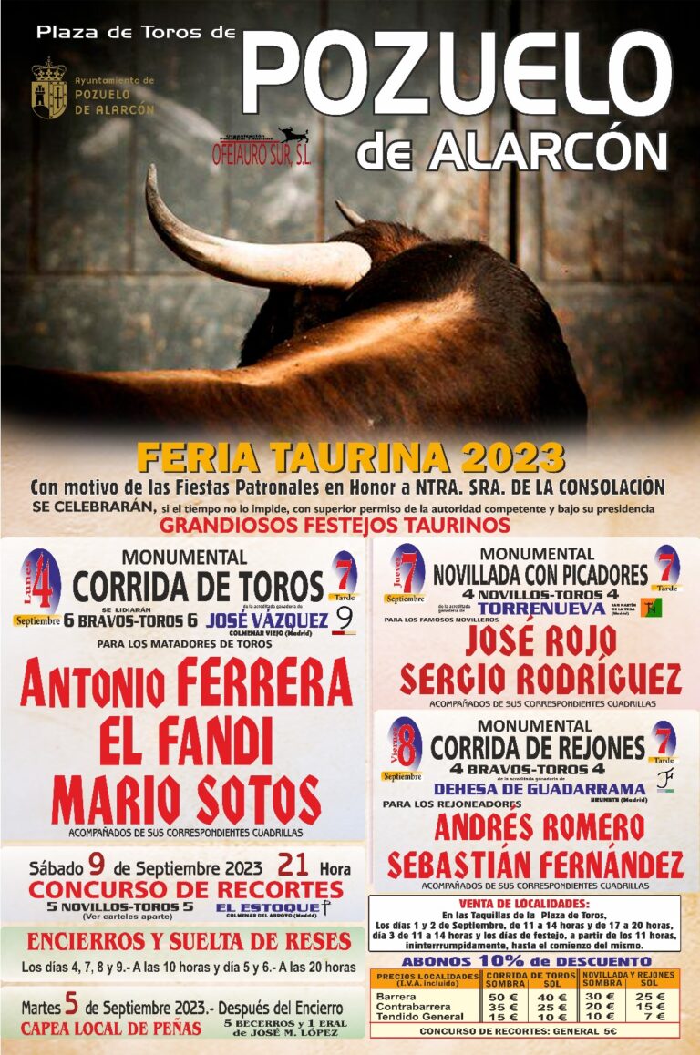 El Fandi, Mario Sotos y Antonio Ferrera encabezan la corrida de toros en Pozuelo de Alarcón