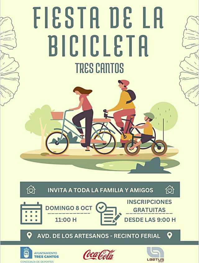 La tradicional Celebración de la Bicicleta vuelve a Tres Cantos el 8 de octubre