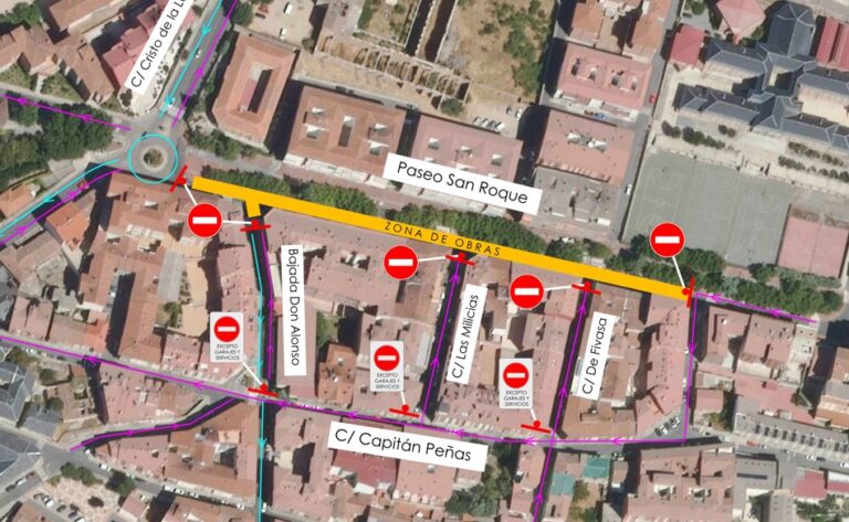 Obras en Ávila bloquearán el paseo de San Roque por tres días