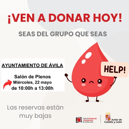 Se organiza una jornada de donación de sangre en el Ayuntamiento de Ávila