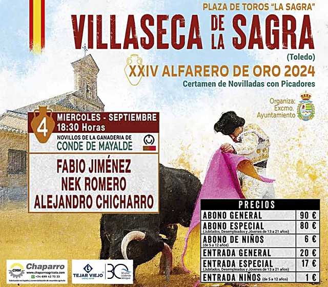 Arranca el ‘XXIV Certamen de Novilladas Alfarero de Oro’ en Villaseca de La Sagra