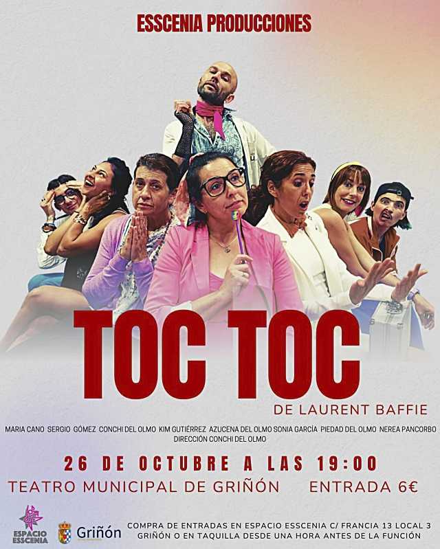 Griñón acoge la obra de teatro Toc Toc el 26 de octubre