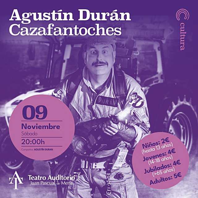 Agustín Durán actuará el Villaseca de La Sagra el 9 de noviembre