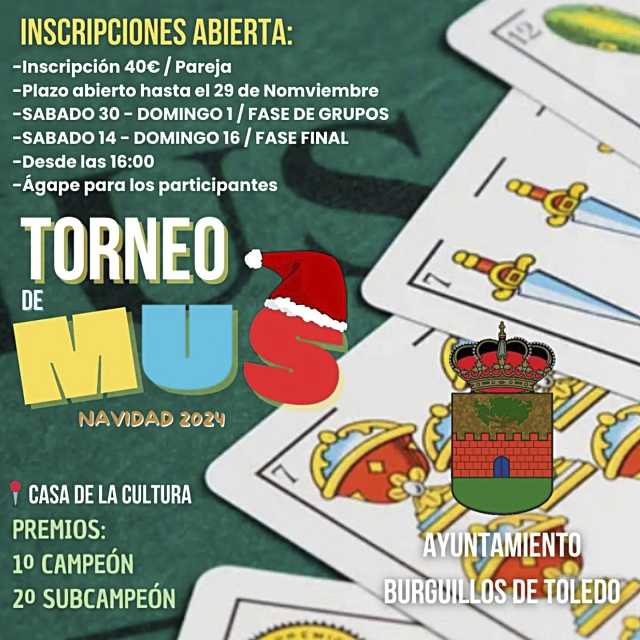 Burguillos ha organizado un torneo de Mus en la Casa de la Cultura