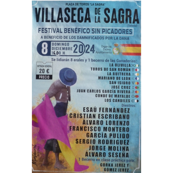 Festival Taurino en Villaseca de la Sagra (Toledo) a beneficio de los afectados por la DANA en Valencia