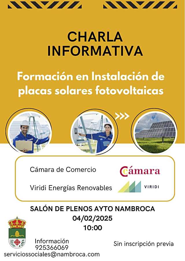 Nambroca celebra una charla informativa sobre un curso de placas solares