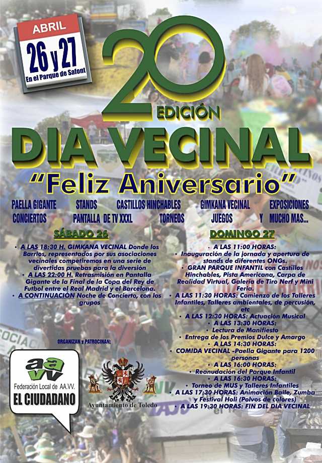 El Día Vecinal cumple XX ediciones y lo celebra este fin de semana