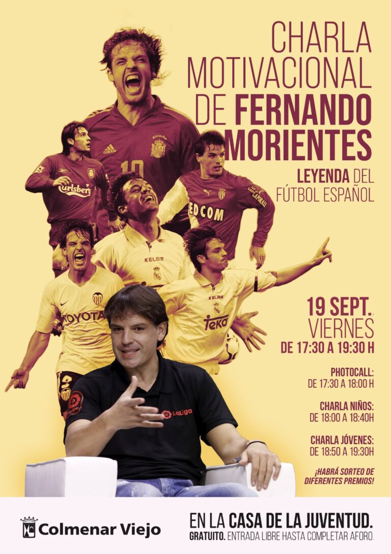 Fernando Morientes ofrecerá una charla inspiradora en La Casa de la Juventud de Colmenar