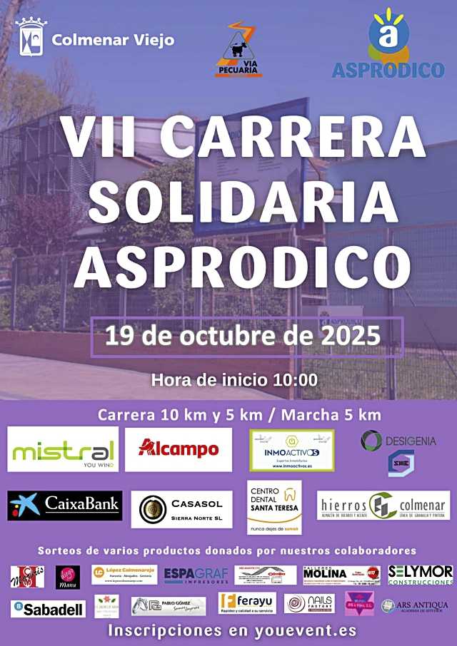 Vuelve la VII Carrera Solidaria de Asprodico: deporte, familia y solidaridad en Colmenar Viejo