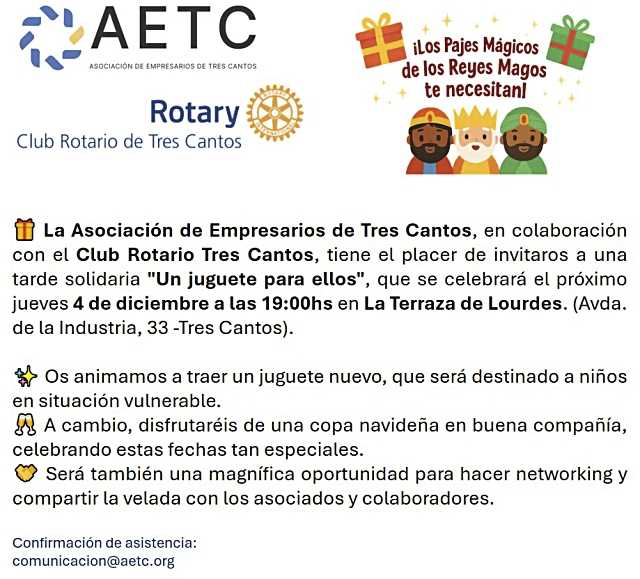 Éxito en el evento «Un juguete para ellos» en Tres Cantos