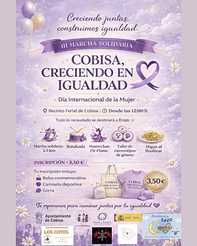 La III Marcha Solidaria ‘Cobisa, creciendo en igualdad’ se celebrará el 7 de marzo