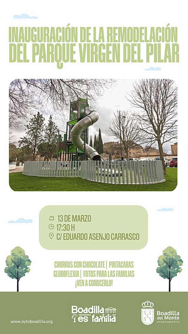 El Ayuntamiento de Boadilla del Monte inaugura la remodelación del parque Virgen del Pilar