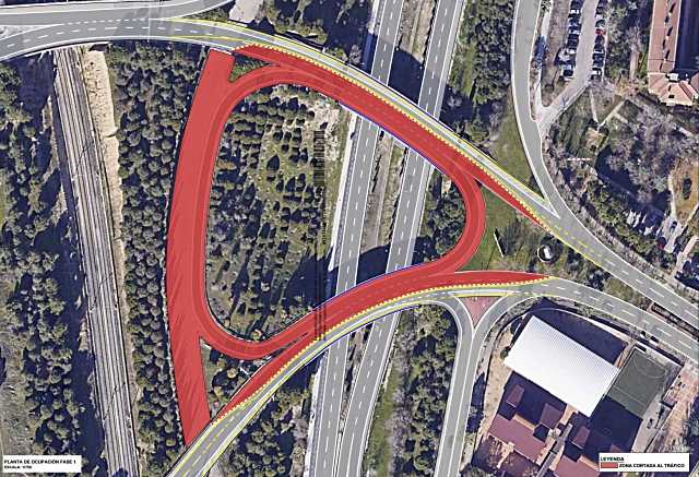 Comienzan los trabajos de restauración en el ramal de acceso de la M-607 a la Avenida del Parque