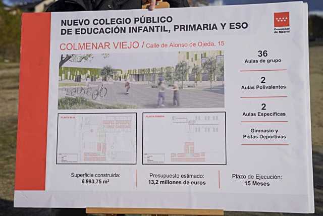 La Comunidad de Madrid aprueba la construcción de un nuevo colegio en Colmenar Viejo