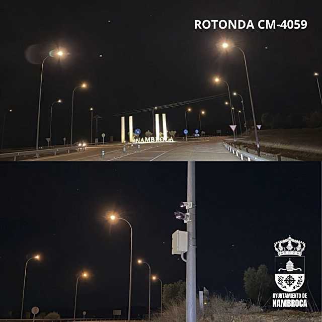 Nambroca ha instalado dos cámaras en la rotonda de acceso desde la carretera CM-4059