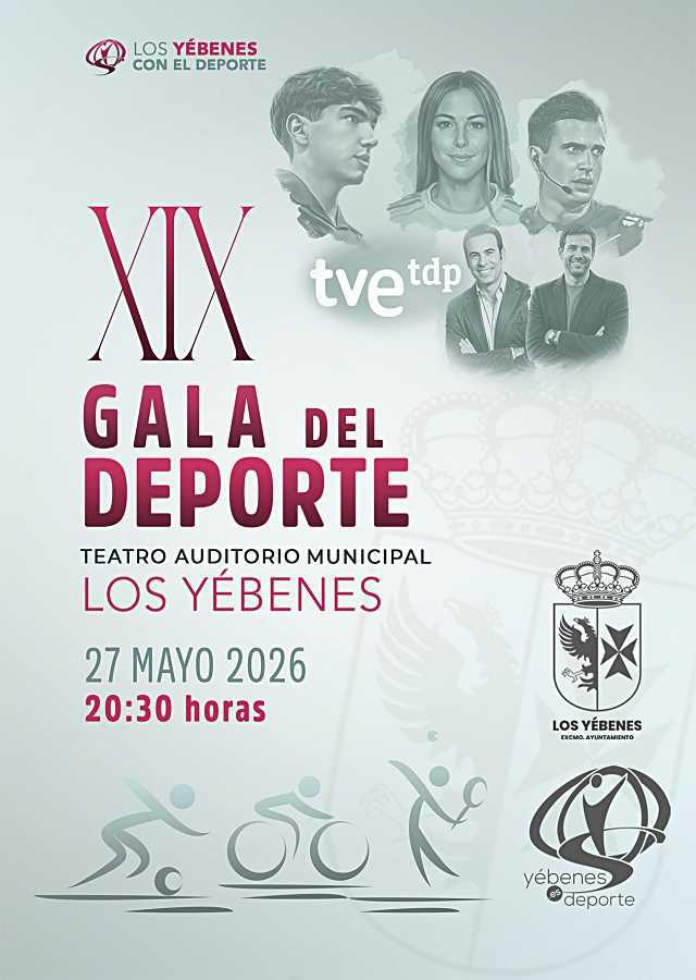 Los Yébenes celebra su XIX edición de la Gala del Deporte el miércoles 27 de mayo