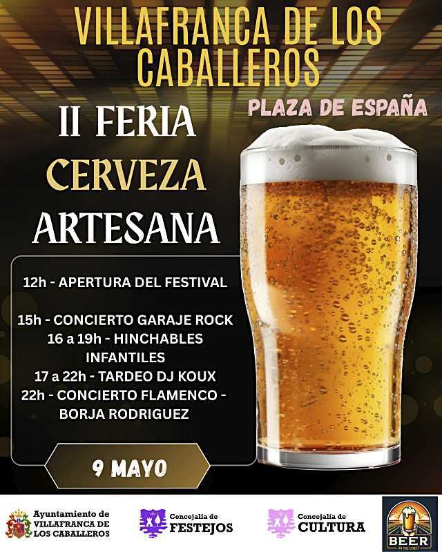 Villafranca celebra la II Feria de la Cerveza Artesana el sábado 9 de mayo