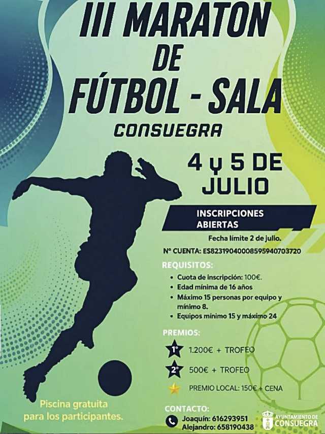 Maratón de fútbol sala en Consuegra en julio