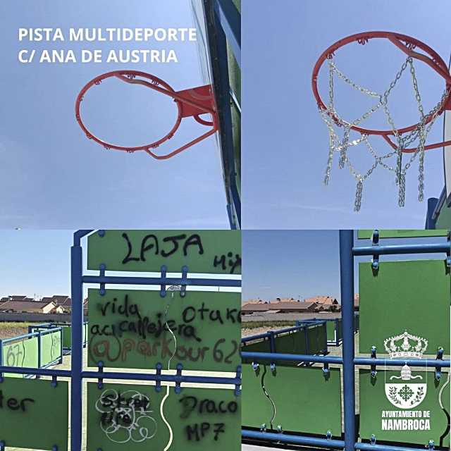 Comenzaron los trabajos de mejora en parques y pistas multideporte de Nambroca