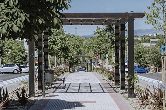 Finaliza la transformación del bulevar en la calle Marie Curie en Las Rozas