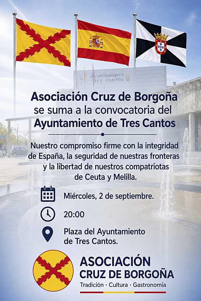La Asociación Cruz de Borgoña se suma al acto de apoyo a Ceuta convocado en Tres Cantos